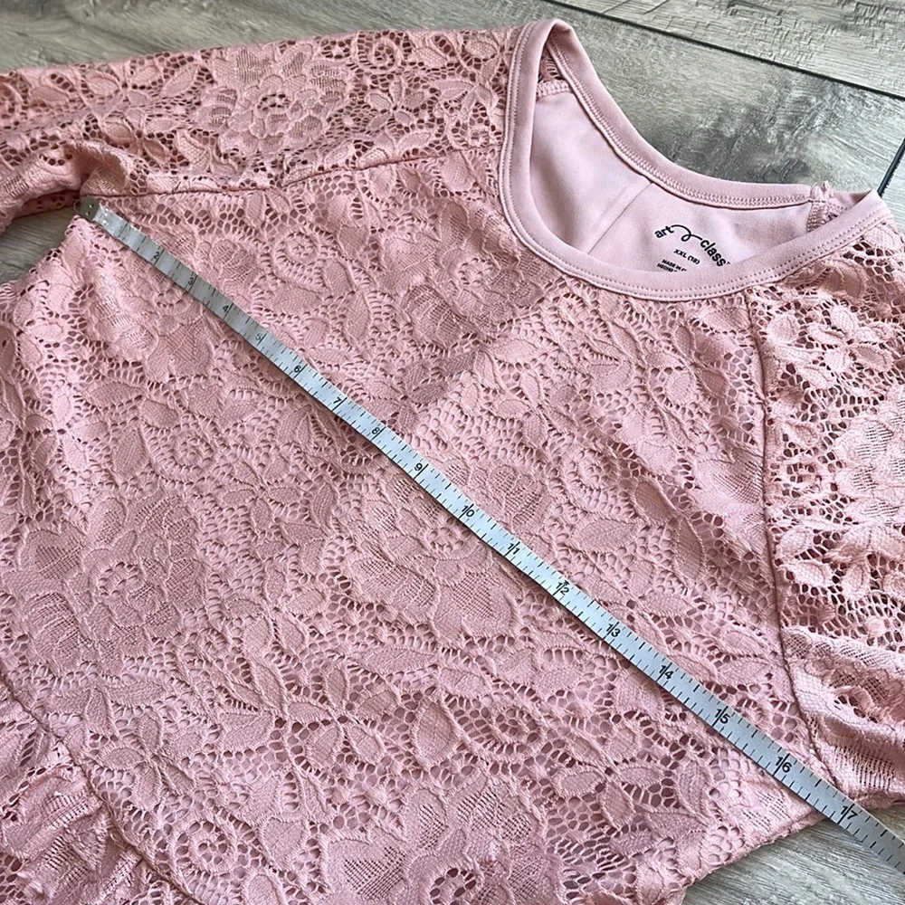Art Class Rose Colored Girl Lace Dress Size XXL (18)